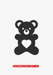 Bear doll icon, Vector