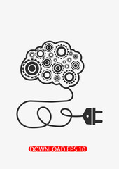 Creativ brain idea icon, Vector