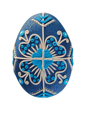 Easter egg made from bright colored plasticine for the spring religious holiday of Easter or a bright Sunday