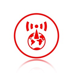 wi-fi globe icon stock vector illustration flat design
