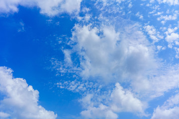White clouds and blue sky background