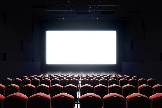 Blank cinema screen front