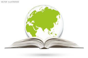 Globe on opened book