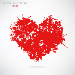 Red heart on a white background