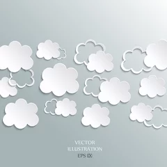 Behangcirkel Illustration messages in the form of clouds. © lulya
