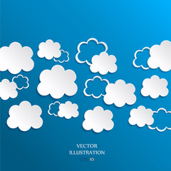 Illustration messages in the form of clouds.
