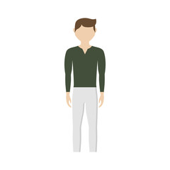 man wearing casual clothes, cartoon icon over white background. colorful design. vector illustration