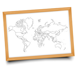 World map of countries on the Board.