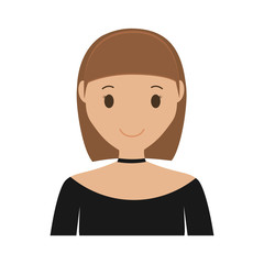 woman cartoon icon over white background. colorful design. vector illustration