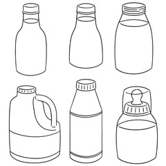 vector set of milk bottle
