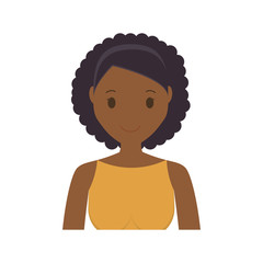 woman wearing yellow shirt, cartoon icon over white background. colorful design. vector illustration