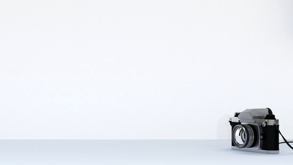 Camera on white background - 3d rendering