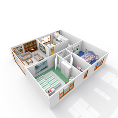 3d rendering of furnished home apartment