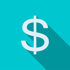 US dollar sign icon in flat style