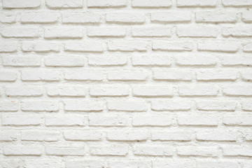 White brick wall textured background, interior design background