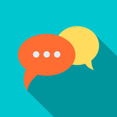 Speech bubbles icon in flat style