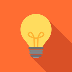 Light bulb icon in flat style