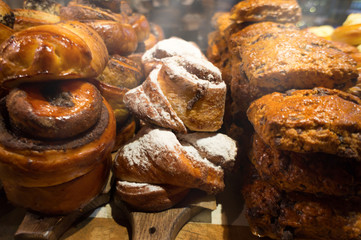 Cinnamon buns, russian pirogi (pirozhki) and Christmas sweets