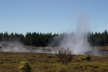 Fototapeta na wymiar Hot steam craters