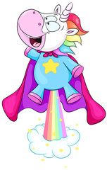 Niedliches Einhorn als Superheld Vektor Illustration
