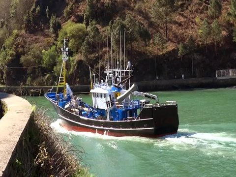 Fishing Boat in Pasajes Harbor Euskadi Spain
