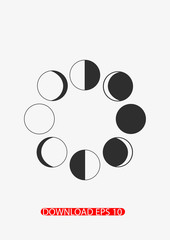 Moon phases icon, Vector