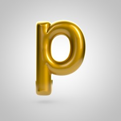 Metallic paint golden letter P lowercase