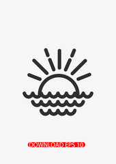 Obraz premium Sunset icon, Vector