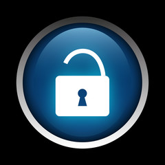 Locker icon on a circle isolated on a black background