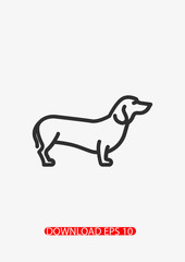  Dachshund dog icon, Vector
