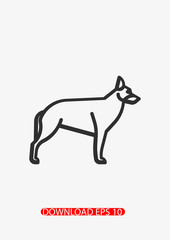  German shepherd dog icon, Vector