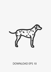 Dalmatian dog icon, Vector