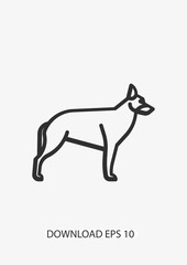  German shepherd dog icon, Vector