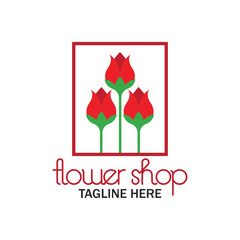 florist logo with text space for your slogan / tagline, vector illustration
