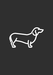  Dachshund dog icon, Vector