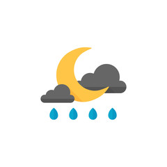 Fototapeta premium Flat icon - Weather overcast rainy