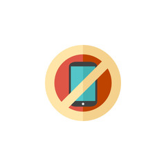 Flat icon - Phone restriction area