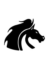 Angry horse face icon, Vector