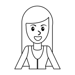 outlined portrait woman female smile vector illustration eps 10