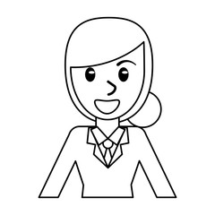 outlined portrait woman female smile vector illustration eps 10
