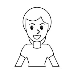 outlined portrait woman female smile vector illustration eps 10