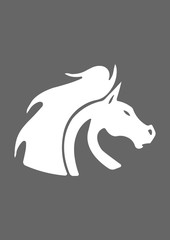 Angry horse face icon, Vector