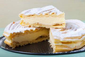 Homemade brewed creamy cake 
