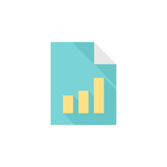 Business chart icon in flat color style. Business presentation meeting data finance growth