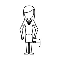 outlined woman girl avatar image vector illustration eps 10