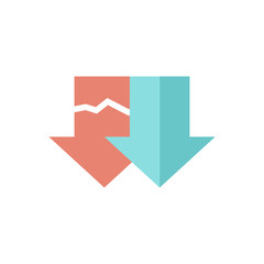 Flat icon - Download arrow