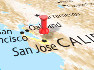 Pushpin on San Jose map
