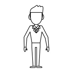 outlined man male avatar image vector illustration eps 10