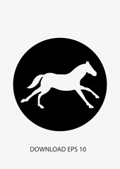 Running horse icon, Vector
