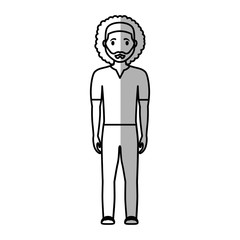 man wearing casual clothes, cartoon icon over white background. vector illustration